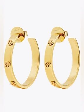 Tory Burch Icon Hoop Earrings Gold